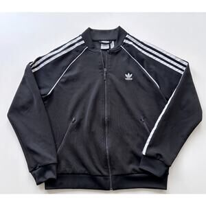 Adidas Originals Black Track Jacket 3 Stripe Trefoil Full Zip Women’s M